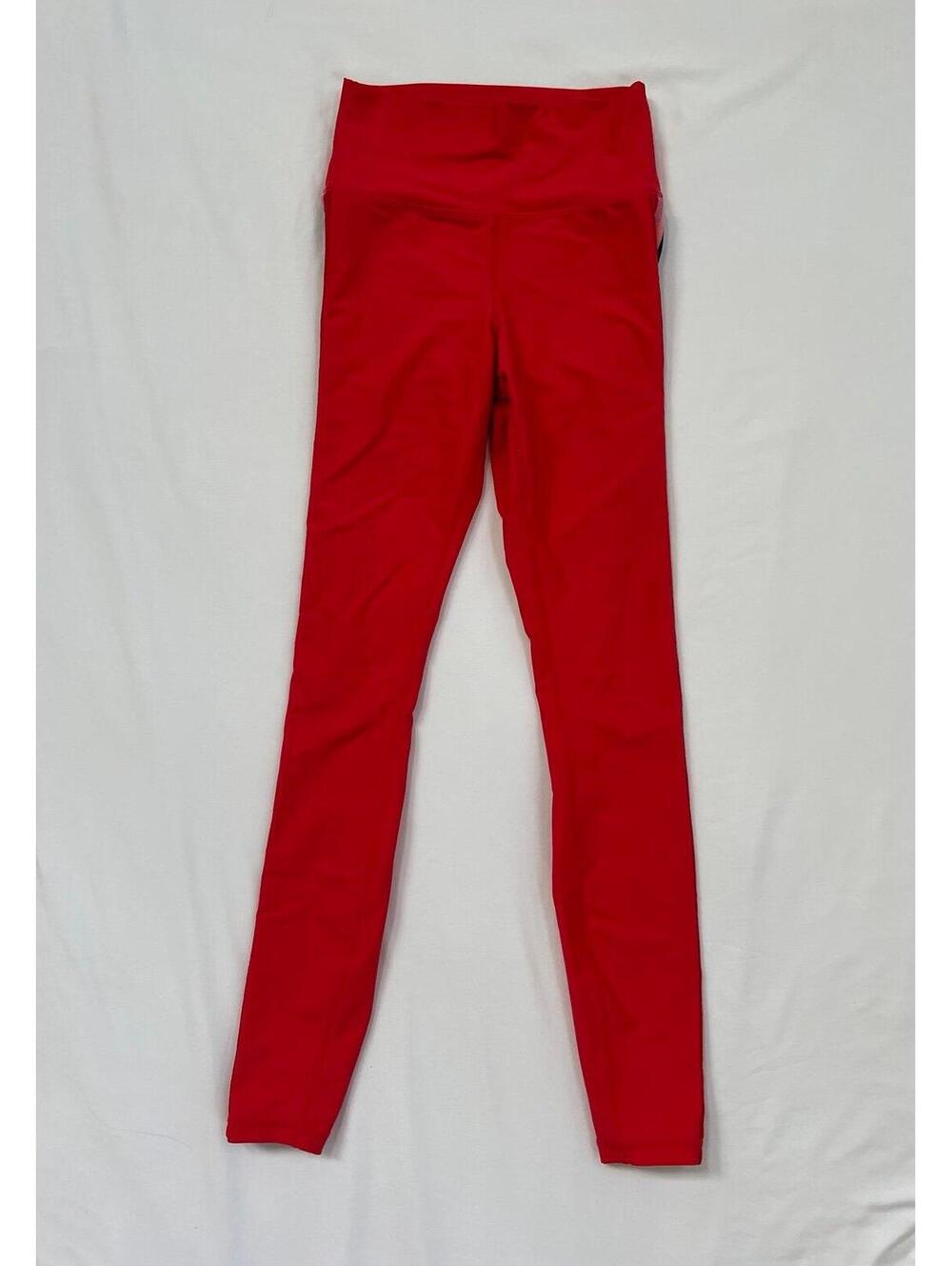Spiritual Gangster women’s size XS red athletic leggings with glitter stripe